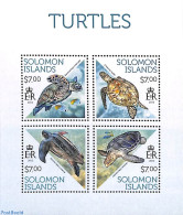 Delcampe - Solomon Islands 2013 Turtles 4v M/s, Mint NH, Nature - Reptiles - Turtles - Isole Salomone (1978-...)