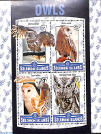 Delcampe - Solomon Islands 2016 Owls 4v M/s, Mint NH, Nature - Birds - Birds Of Prey - Owls - Isole Salomone (1978-...)