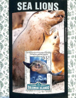 Delcampe - Solomon Islands 2016 Sea Lions S/s, Mint NH, Nature - Sea Mammals - Isole Salomone (1978-...)