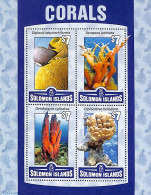 Delcampe - Solomon Islands 2016 Corals 4v M/s, Mint NH, Nature - Corals - Isole Salomone (1978-...)