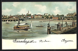 Delcampe - Künstler-AK Starnberg, Ortspanorama Mit Dampfer - Starnberg