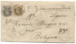 Delcampe - Austria, 1869, VIENNA SEILERSTÄTTE – BOLOGNA, Correctly Franked Registered Cover Of The 2nd Weight Step With Nos. 40 I + - Storia Postale