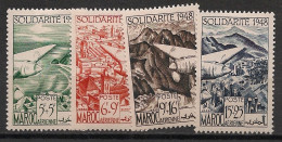 Delcampe - MAROC - 1949 - Poste Aérienne PA N°YT. 70 à 73 - Série Complète - Neuf* / MH VF - Airmail