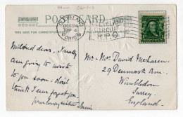 Delcampe - 1908. Embossed Flowers Greeting Card  Ohio To England Bearing Postal Machine Flag  Cancel Cleveland Circuit R.P.O. - Blumen