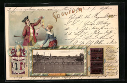 Delcampe - Lithographie Basel, Panorama, Chocolat Suchard Neuchatel Suisse, Wappen - Bâle