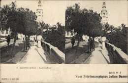 Delcampe - Stereo CPA Monte Carlo Monaco, Les Jardins - Autres & Non Classés