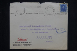Delcampe - ESPAGNE - Enveloppe Commerciale De Barcelone Pour Paris - L 151590 - Storia Postale