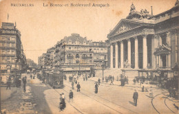 Delcampe - A849 Belgium Bruxelles Brussels La Bourse Boulevard Anspach Tram Postcard - Non Classés