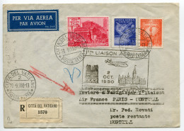Delcampe - I. Volo Parigi/Montreal - Aerogramma Dal Vaticano Per Montreal Il 29.9.50 - Neufs