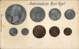 Delcampe - Münz CPA Niederländische Münzen, Roi Willem II. Der Niederlande - Monedas (representaciones)