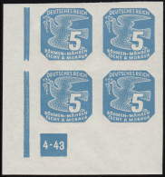 Delcampe - Böhmen Und Mähren 118 Zeitungsmarke ER-Viererblock U.l. Mit Pl.-Nr. 4-43 ** - Besetzungen 1938-45