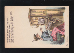 Delcampe - AK Karikatur Klavierspiel Musikalisches Talent Alte Jungfer, Ungebraucht - Humour
