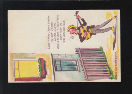 Delcampe - AK Karikatur Freier Leise Flehen Deine Lieder Gegen Licht Halten, Ungebraucht - Humour