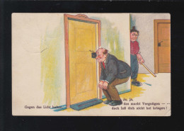 Delcampe - AK Karikatur Spanner Türschloss Ja, Das Macht Vergnügen, Scheibenberg 30.12.1927 - Humour