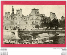 Delcampe - CPA (Réf: T-831) PARIS  (75 ILE DE FRANCE) L'Hôtel De Ville (animée, Publicité Bateau Mouche St-Raphaël Quinquina) - Autres Monuments, édifices