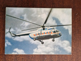 Delcampe - SOVIET HELICOPTER MI-8. Old USSR Postcard - 1950s - AEROFLOT - Hubschrauber