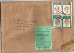 Delcampe - UK Music Orchestra Directors 4pcs + Customs Douane C1 Label X Book Gift - Small Packet Aberdeen 4oct1980 To Italy - Covers & Documents