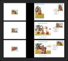 Delcampe - 1506 épreuve De Luxe / Deluxe Proof Polynésie (Polynesia) N°165 / 167 Folklore Polynésie (Polynesia)n + Fdc Premier Jour - Imperforates, Proofs & Errors