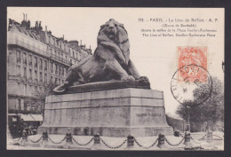 Delcampe - FRANCE, Postcard RPPC, Paris, The Lion Of Belfors, Denfert Rochereau Place - Museen