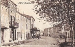 Delcampe - Serves - L'Entrée Du Village (Rue Impériale), Panneau Dunlop (Touring Club De France) Edition Jacquet - Carte Sépia - Loriol