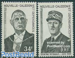 Delcampe - New Caledonia 1971 Charles De Gaulle 2v, Mint NH, History - Politicians - Ungebraucht