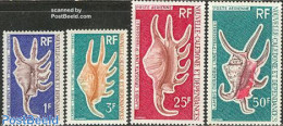 Delcampe - New Caledonia 1972 Shells 4v, Mint NH, Nature - Shells & Crustaceans - Ungebraucht