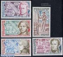 Delcampe - New Caledonia 1974 Discovery By Captain Cook 5v, Mint NH, History - Transport - Various - Explorers - Ships And Boats .. - Ungebraucht