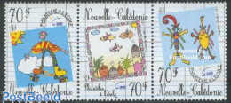 Delcampe - New Caledonia 2000 Philately At School 3v [::], Mint NH, Science - Education - Art - Children Drawings - Ungebraucht