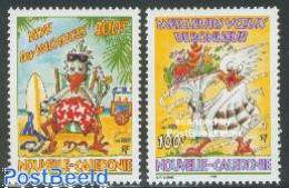 Delcampe - New Caledonia 2000 Greeting Stamps 2v, Mint NH, Various - Greetings & Wishing Stamps - Art - Comics (except Disney) - Ungebraucht