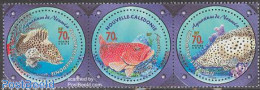 Delcampe - New Caledonia 2003 Noumea Aquarium 3v [::], Mint NH, Nature - Various - Fish - Round-shaped Stamps - Ungebraucht