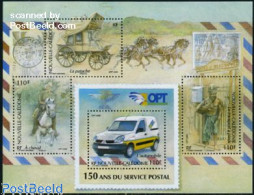 Delcampe - New Caledonia 2009 Postal Transport S/s, Mint NH, Nature - Transport - Horses - Post - Stamps On Stamps - Automobiles .. - Ungebraucht