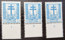 Delcampe - 930 'Kruis Van Lotharingen' - Postfris ** - Plaatnummers 1, 2 En 3 - ....-1960