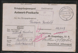 Delcampe - $#$#(AD2602)- SLOVENIA-Postal History-1942-Prisoner Of War Reply Postcard From Cilli To Stammlager XI B  Germany - Slowenien