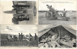 Delcampe - 02 - CAMP De SISSONNE - Lot 4 Cartes - Artillerie, Manoeuvre Canon, Astiquage, Tir - MILITARIA - Sissonne