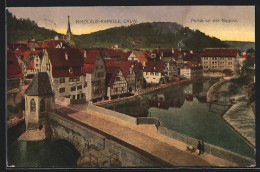 Delcampe - AK Calw, Partie An Der Nagold Mit Nikolaus-Kapelle - Nagold