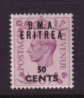 Delcampe - Eritrea: 1948/49   KGVI 'B.M.A. Eritrea'    SG E7    50c On 6d     MH - Eritrée