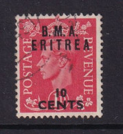 Delcampe - Eritrea: 1948/49   KGVI 'B.M.A. Eritrea'    SG E2    10c On 1d     Used - Eritrée