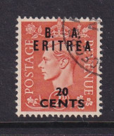 Delcampe - Eritrea: 1950   KGVI 'B. A. Eritrea'    SG E15    20c On 2d     Used - Eritrée