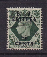 Delcampe - Eritrea: 1950   KGVI 'B. A. Eritrea'    SG E21    75c On 9d     Used - Eritrée