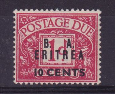 Delcampe - Eritrea: 1950   Postage Due 'B. A. Eritrea'    SG ED7    10c On 1d     MH - Eritrée