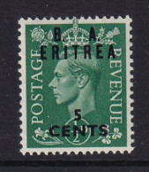 Delcampe - Eritrea: 1950   KGVI 'B. A. Eritrea'    SG E13    5c On ½d     MH - Eritrée