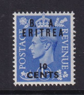 Delcampe - Eritrea: 1951   KGVI 'B. A. Eritrea'    SG E27    10c On 1d     MH - Eritrée