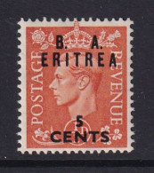 Delcampe - Eritrea: 1951   KGVI 'B. A. Eritrea'    SG E26    5c On ½d     MH - Eritrée