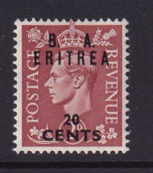 Delcampe - Eritrea: 1951   KGVI 'B. A. Eritrea'    SG E28    20c On 2d     MH - Eritrée