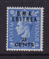 Delcampe - Eritrea: 1948/49   KGVI 'B.M.A. Eritrea'    SG E4    25c On 2½d     MH - Eritrée
