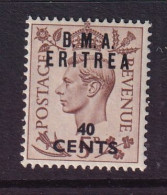 Delcampe - Eritrea: 1948/49   KGVI 'B.M.A. Eritrea'    SG E6    40c On 5d     MH - Eritrée