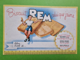 Delcampe - Buvard Biscuit REM Reims Et écolier Et Règle - Très Bon état : Voir Photos - 21x13.5 Environ - Année 1950 - Cake & Candy