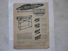 Delcampe - VIEUX PAPIERS - PUBLICITE : "TIREPLAN" - Quatre Modèles - Machine à Reproduire Les Plans à Tirage Continu - Pubblicitari