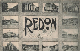 Delcampe - [-5%] FRANCE - Redon - Multivues - Bâtiment Publique - Pont - Rivière - Ville - Arbre - Place - Carte Postale Ancienne - Redon