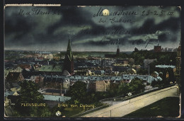Delcampe - AK Flensburg, Blick Von Duburg Mit Kirche Und Strassenpartie Bei Mondschein - Flensburg